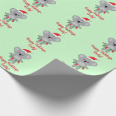 クリスマス飾の名前にコアラカスタマイズベア ラッピングペーパー (角)