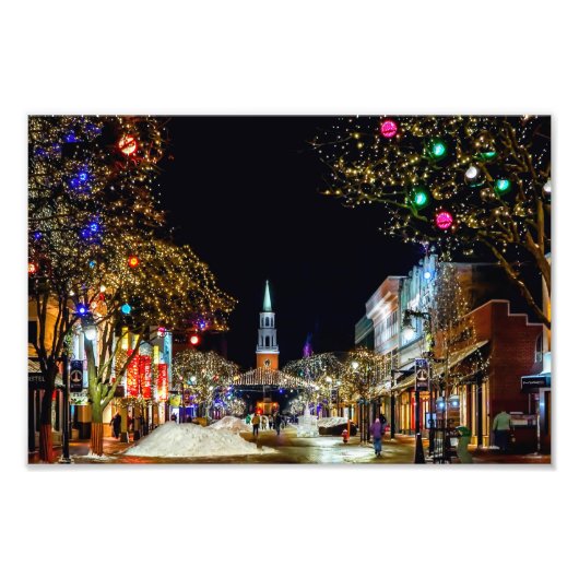 クリスマス飾の教会 フォトプリント            (正面)