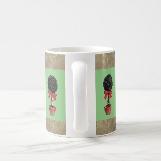 クリスマス飾の木々。 コーヒーマグカップ (ハンドル)