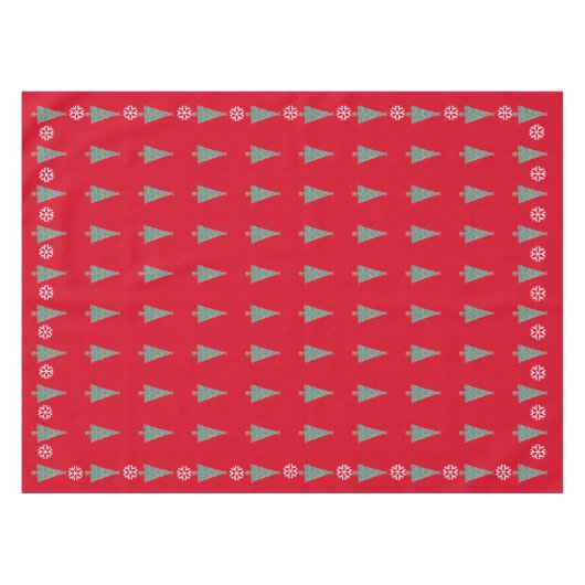 クリスマス飾の木がたくさん テーブルクロス (正面(横))