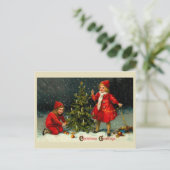 クリスマス飾の木の子どもたち シーズンポストカード (スタンド正面)