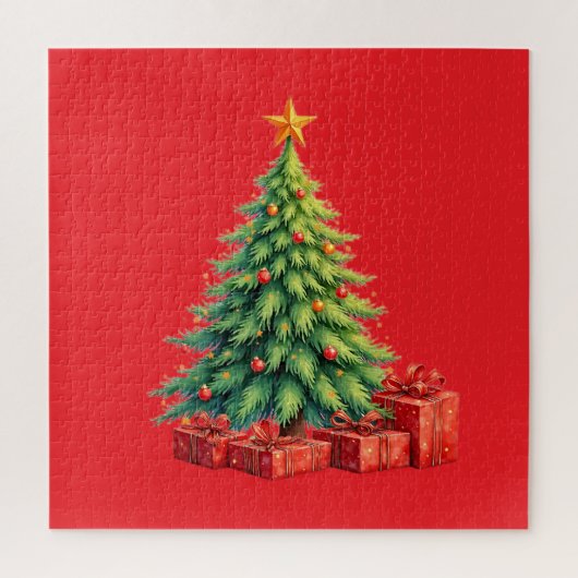 クリスマス飾の色は、クリスマスツリー。 ジグソーパズル (縦)
