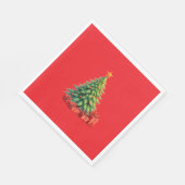 クリスマス飾の色は、クリスマスツリー。 スタンダードランチョンナプキン (角)