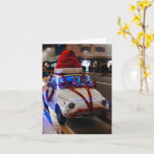 クリスマス飾のCinquecento車 カード (黄色い花)