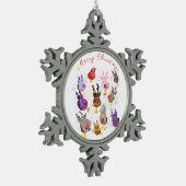 クリスマス飾りのおもちゃに鈴を飾る スノーフレークピューターオーナメント (左)