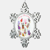 クリスマス飾りのおもちゃに鈴を飾る スノーフレークピューターオーナメント (右)