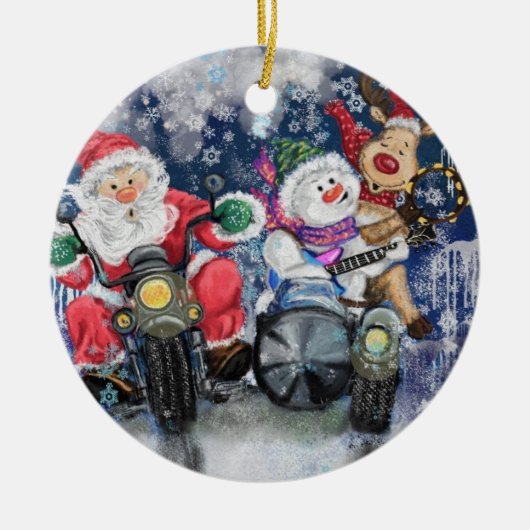 クリスマス飾りハッピークリスマスフレンズ – おもしろい セラミックオーナメント (正面)