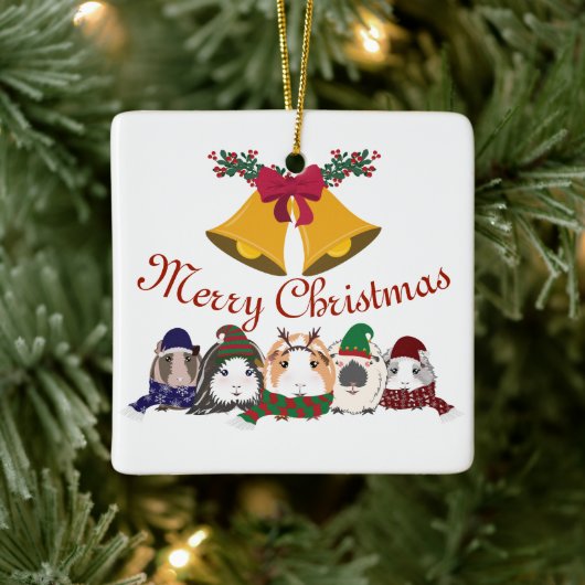 クリスマス飾りモルモット セラミックオーナメント (ツリー)