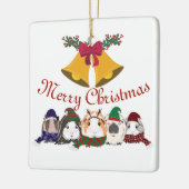 クリスマス飾りモルモット セラミックオーナメント (左)