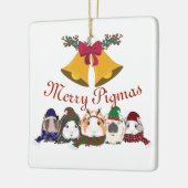 クリスマス飾りモルモット セラミックオーナメント (左)