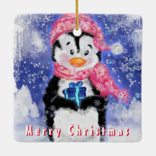 クリスマス飾りリトルペンギン セラミックオーナメント