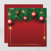 クリスマス飾り枠 招待状 (正面/裏面)