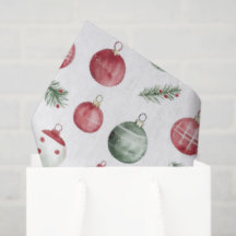 クリスマス飾り柄の素朴な水彩色彩