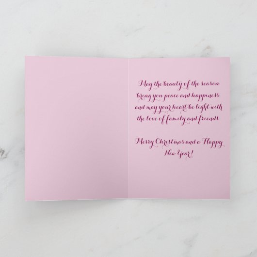 クリスマス飾り玉ピンク白(渦巻き付き) シーズンカード (内部)