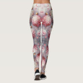 クリスマス飾り玉ピンク白（渦巻き付き） レギンス (裏面)