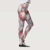 クリスマス飾り玉ピンク白（渦巻き付き） レギンス (右)