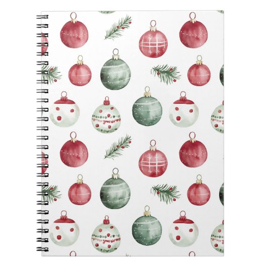 クリスマス飾り素朴な水の色の雰囲気 ノートブック (正面)