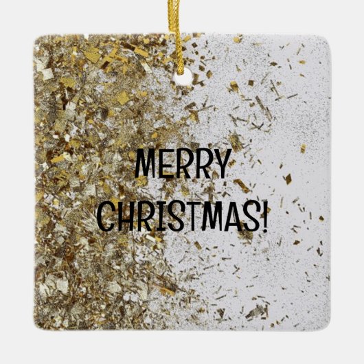 クリスマス飾り金ゴールド詳細 セラミックオーナメント (正面)