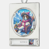 クリスマス飾り シルバープレートバナーオーナメント (左)