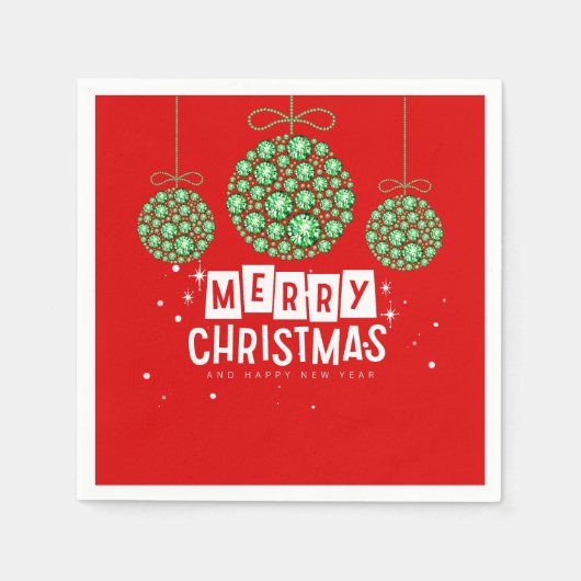 クリスマス飾り スタンダードカクテルナプキン (正面)