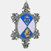 クリスマス飾り スノーフレークピューターオーナメント (左)