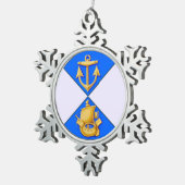 クリスマス飾り スノーフレークピューターオーナメント (右)