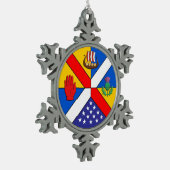 クリスマス飾り スノーフレークピューターオーナメント (左)