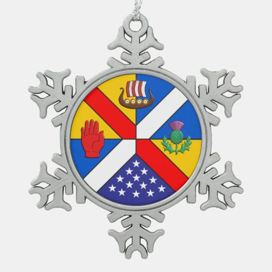 クリスマス飾り スノーフレークピューターオーナメント (正面)