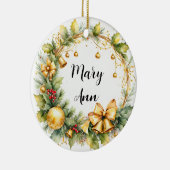 クリスマス飾り(名前をカスタムする) セラミックオーナメント (右)