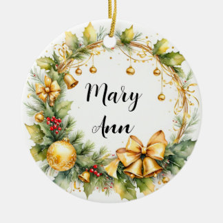 クリスマス飾り(名前をカスタムする) セラミックオーナメント