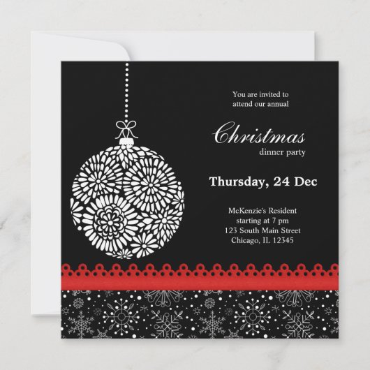 クリスマス飾り 招待状 (正面)