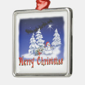 クリスマス飾り(雪だるま) メタルオーナメント (左)