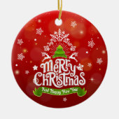 クリスマス飾りPNG、クリスマスと新年PNG セラミックオーナメント (正面)