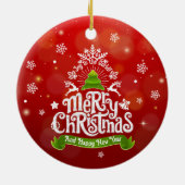 クリスマス飾りPNG、クリスマスと新年PNG セラミックオーナメント (裏面)