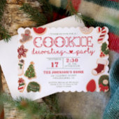 クリスマス飾クッキーのパーティークッキーパーティー 招待状