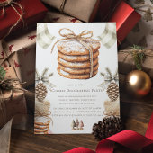 クリスマス飾クッキーのパーティー水色 招待状