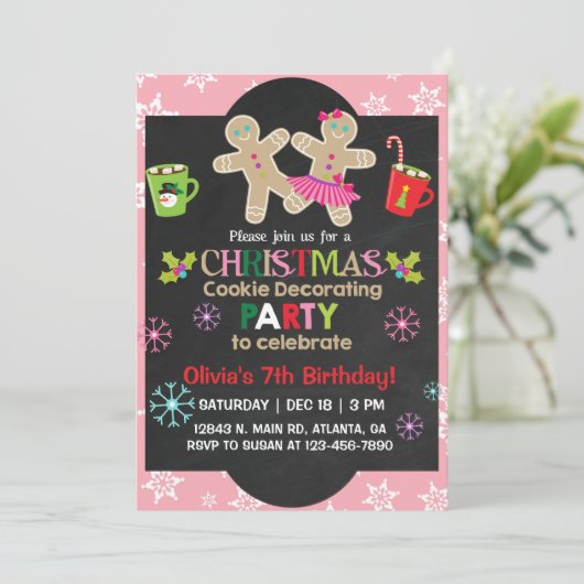 クリスマス飾クッキーの誕生日パーティー。 招待状 (スタンド正面)