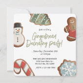 クリスマス飾クッキーパーティの招待状 招待状 (正面)