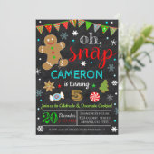 クリスマス飾クッキーパーティの招待状 招待状 (スタンド正面)