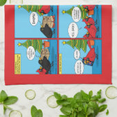 クリスマス飾ツリー漫画の方法 キッチンタオル (折り畳み)