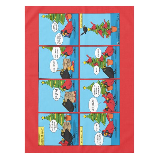 クリスマス飾ツリー漫画の方法 テーブルクロス (正面)