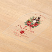 クリスマス飾ランタンパーティの招待状 アクリル招待状 (レイダウン)