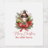 クリスマス飾ランタン ワインラベル (シングルラベル)