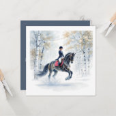 クリスマス馬の招待状 カード (正面/裏面インサイチュ)