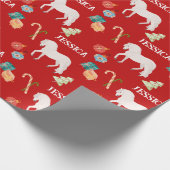 クリスマス馬術馬パーソナライズされた馬 ラッピングペーパー (角)