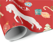 クリスマス馬術馬パーソナライズされた馬 ラッピングペーパー (ロールコーナー)