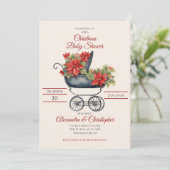 クリスマス馬車の赤ちゃんシャワー 招待状 (スタンド正面)