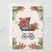 クリスマス馬車の赤ちゃんシャワー 招待状 (裏面)