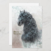 クリスマス馬 - グリーティングカード シーズンカード (正面/裏面)