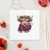 クリスマス驚くべき高地の牛のクリスマスライト スタンダードランチョンナプキン (インサイチュ)